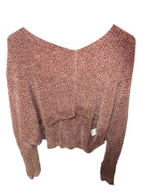 Windsor Dusty Rose Brown Off-the-Shoulder Chenille Sweater